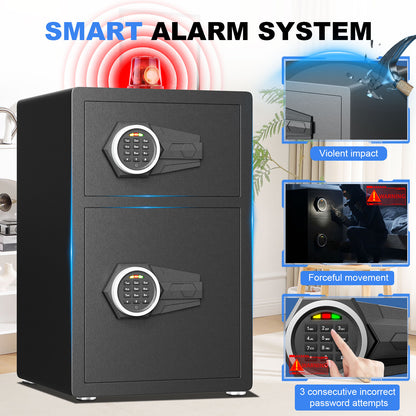 BM-KL-55SD 5.5 Cub Home Safe with Digital Keypad and Removable & Adjustable Shelf, Money Safe Box with Mute Mode & Dual Alarm, Security Box for Money Valuables