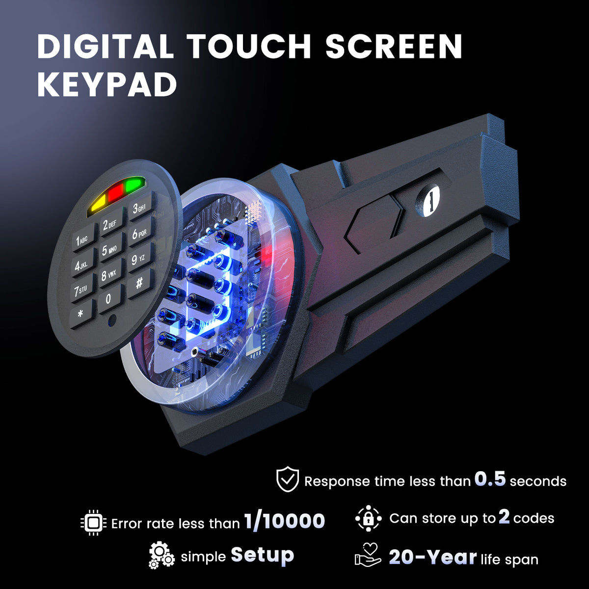 HK-KL-55SD 4.5 Cubic Digital Money Safe Box with Double Door & Adjustable Shelves, Home Security Safe with Dual Alarm System & Mute Mode for Valuables Storage