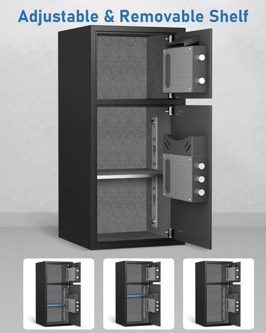 BM-KL-85D 7.0 Cu ft Large Safe Box, Fireproof Waterproof with LED Light fire proof safe for home documents