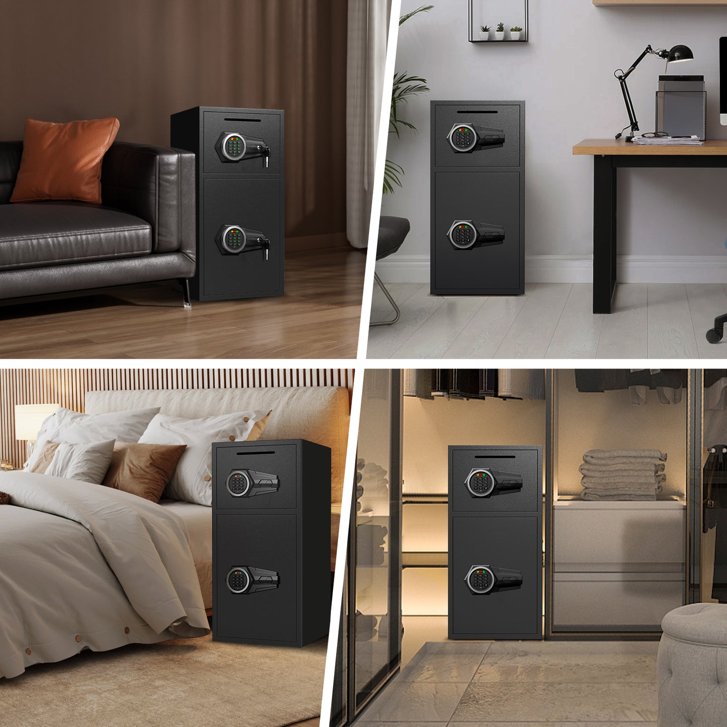 Kav KL-65D 6.0 Cu ft Large Safe Box, Money Safe With Mute Function and LED Light, Digital Keypad Home Safes with Deposit Slot & Dual Alarm System,Security Box for Money Valuables