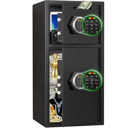 Kav KL-65D 6.0 Cu ft Large Safe Box, Money Safe With Mute Function and LED Light, Digital Keypad Home Safes with Deposit Slot & Dual Alarm System,Security Box for Money Valuables