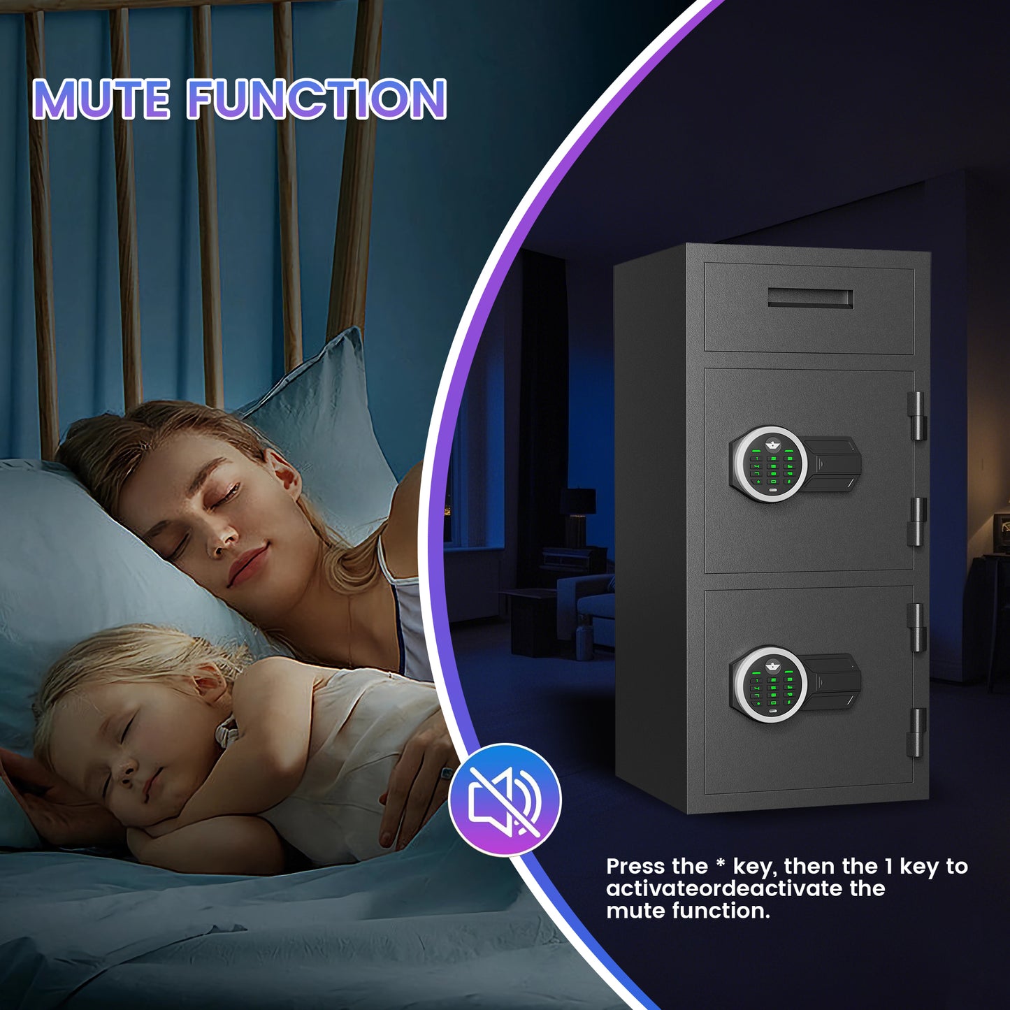 Riflewell-KMT-75-6.5 Cub Safes Box, Fireproof Safes For Home, Fireproof Safes For Home With Double Door & Key Hook, With Backlit Keypad & Dual Alarm For Home Office Business Home Safes