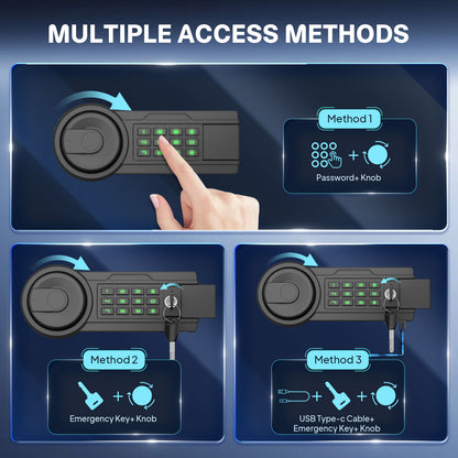 BM-KO-70D 6.3 Cu Ft Outdoor Security Safe Box with Jewelry Drawer & Hooks, Dual Alarm & Mute Function
