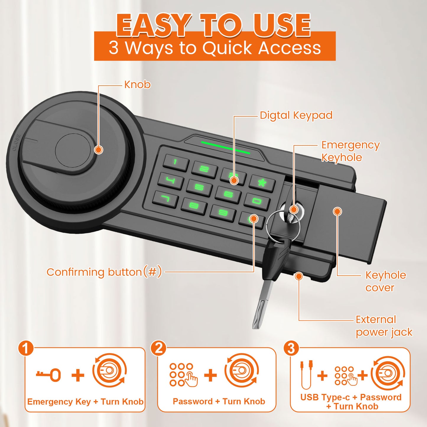 Kavey KO-70D 6.0 Cu ft Safe Box, Steel Security Safes with Jewelry Drawer Room & Hooks, Home Safe with Dual Alarm & Mute Function, Money Safe with Adjustable Shelf for Documents and Valuables