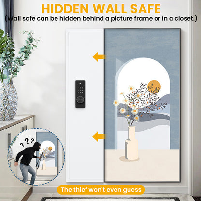 BM-KW-135BD 53.15" Wall Safe Between the Studs,Hidden Safe with Dual Alarm System and Silent Mode