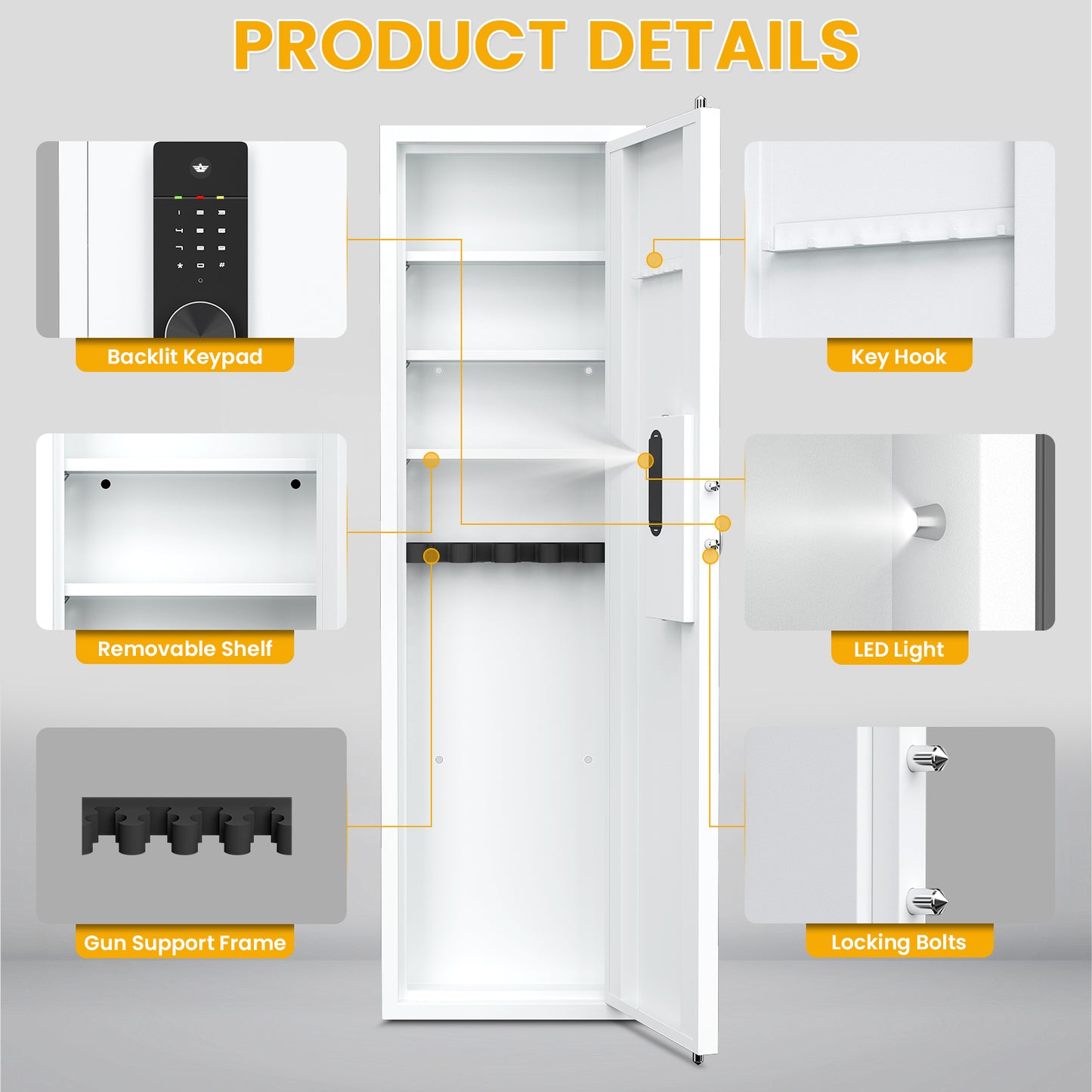 BM-KW-135BD 53.15" Wall Safe Between the Studs,Hidden Safe with Dual Alarm System and Silent Mode