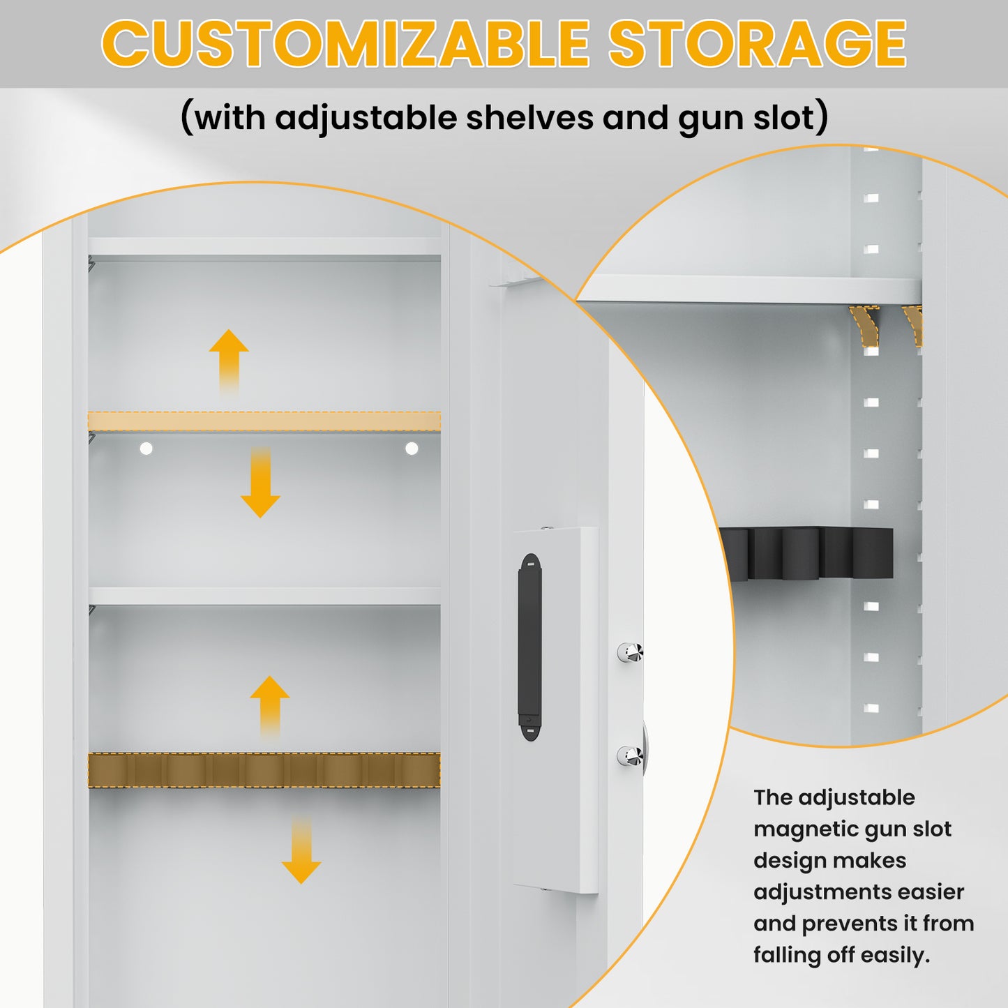 BM-KW-135BW NEW Wall Gun Safe, Digital Wall Safe Between the Studs with Dual Alarm