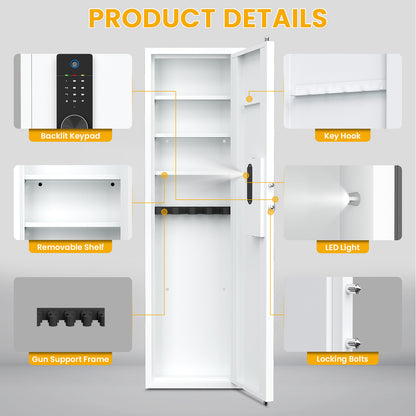 BM-KW-135BW NEW Wall Gun Safe, Digital Wall Safe Between the Studs with Dual Alarm