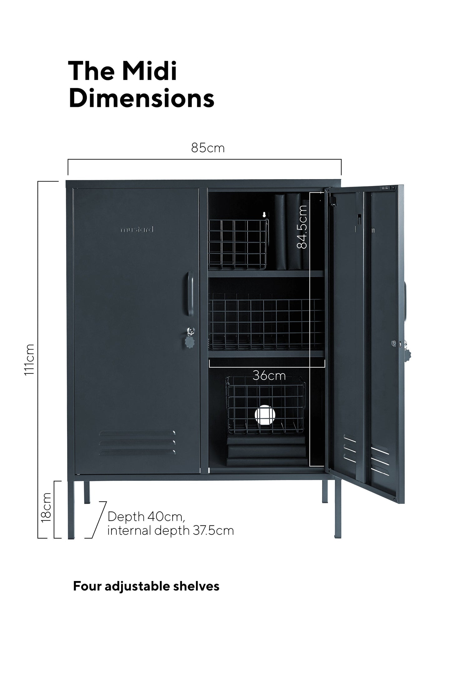 2 Doors Lockable Metal Storage Cabinet 3 Tiers Shelf Multifunctional Storage Organizer Detachable Shelves Easy to Assemble Purple