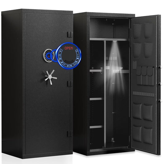 SDI-AKG5N-132D, 15-20 Gun Safe, Large Shotgun Safe with Pistol Bag, Gun Cabinet with Adjustable Shelf & Gun Rack, Digital Gun Safe with Backlit Keypad & LED Light(Unassembled)