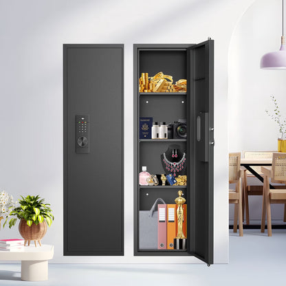 SDI-KW-135HD, Silkight 53.15” Wall Gun Safe - Hidden Firearm Safes Between the Studs for Home Firearm Money Valuables