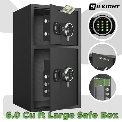 SDI-KN-65, 6.0 Cu ft Large Safe Box Fireproof Waterproof,Heavy Duty Home Safe with Deposit Slot and 5 Solid Lock Bolts,Digital Money Safe for Valuables