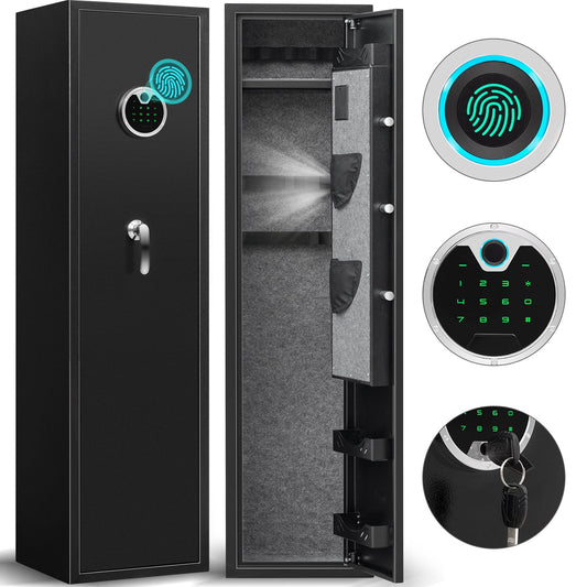 Silkight Biometric Fingerprint Gun Safe, Quick Access 3-5 Gun Rifle Gun Safe