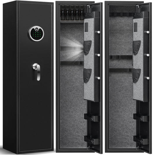 Silkight Electric Gun Safe, Quick Access 3-5 Gun Cabinet