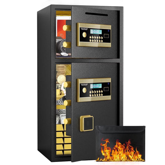 SDI-K3-65D Safe - Double Door Safe Box ,6.0 Cu ft Extra Large Fireproof Safe for Home Documents Storage,Digital Security Safe with Dual Alarm and Hidden Code Function,for Home,Office and Hotel