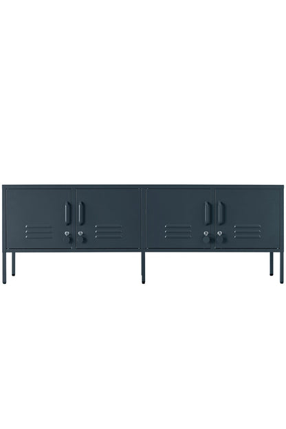Metal Storage Cabinet Adjustable Shelf Storage Cabinet Laundry Room or Utility Room Storage Cabinet 2 Tiers Large Space for Books Clothes