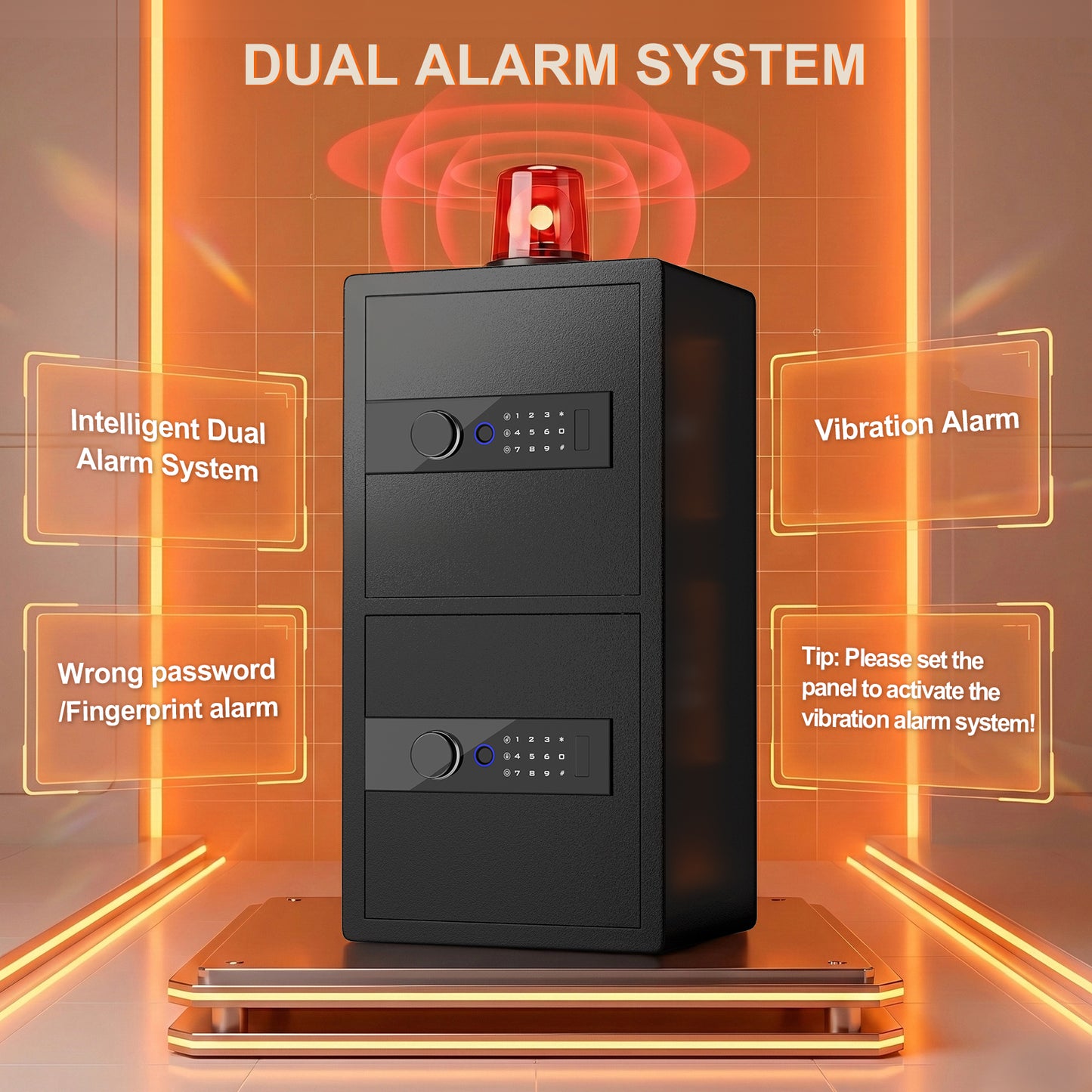 BM-Y3-75W-[2026 NEW] Heavy-Duty 2-Door Home Safe, 6.5 Cub Office Safe with Fingerprint Lock & Alarm System for Cash, Documents and Valuables
