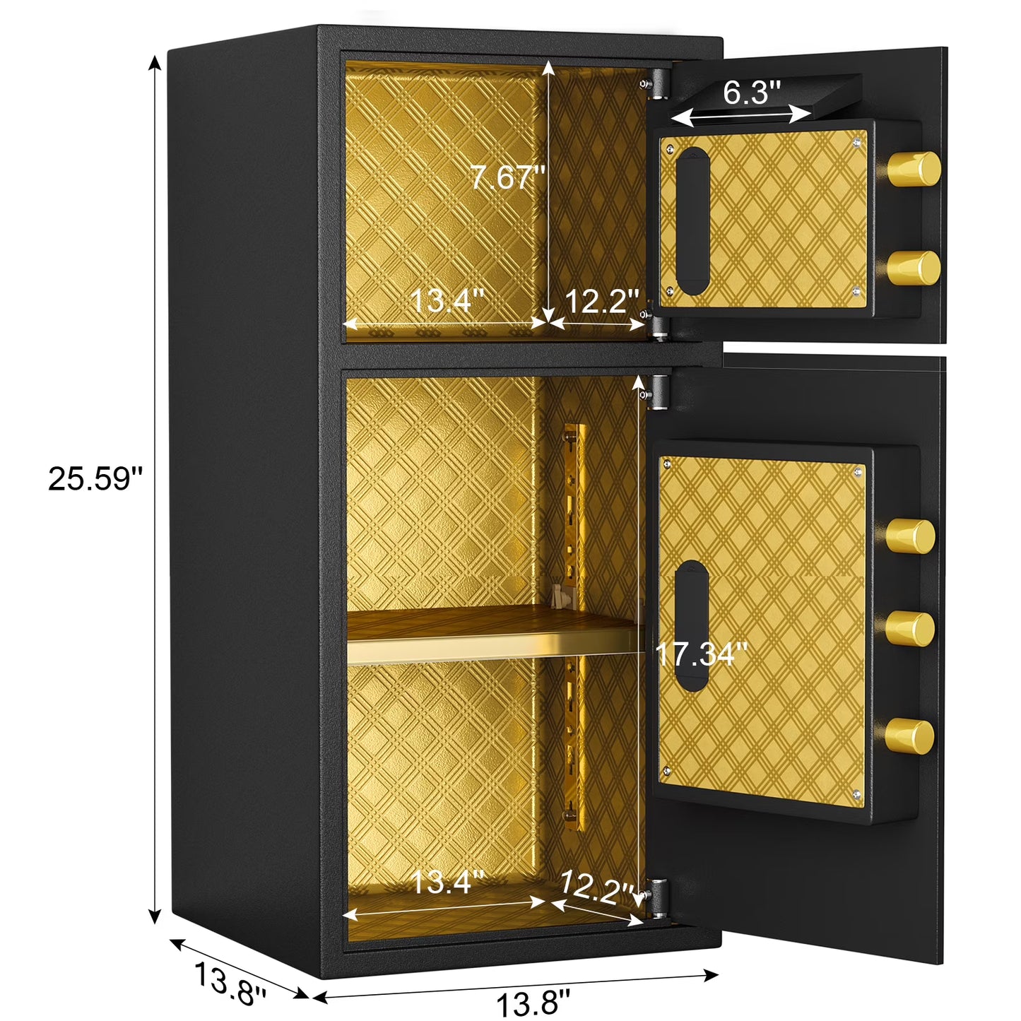 SDI-K3-65D Safe - Double Door Safe Box ,6.0 Cu ft Extra Large Fireproof Safe for Home Documents Storage,Digital Security Safe with Dual Alarm and Hidden Code Function,for Home,Office and Hotel