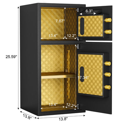 SDI-K3-65D Safe - Double Door Safe Box ,6.0 Cu ft Extra Large Fireproof Safe for Home Documents Storage,Digital Security Safe with Dual Alarm and Hidden Code Function,for Home,Office and Hotel