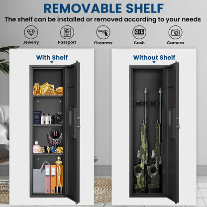 BM-KW-135HW 53.15" Wall Safe Between the Studs, Biometric Fingerprint Hidden Safe with Dual Alarm System and Silent Mode