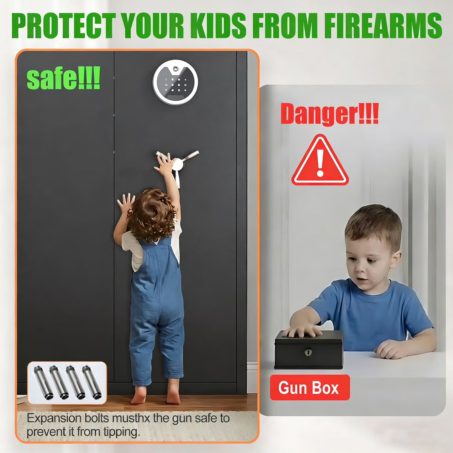 SDI-AKG3-138D, 20-25 Large Heavy-Duty Gun Safe & Home Security Cabinet,Unassembled Gun Safe with Adjustable Shelf & Gun Rack, Gun Safe for Home and Shotgun, Gun Cabinet with Mute Function & Dual Alarm
