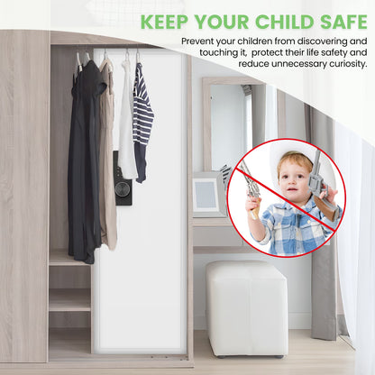 SDI-KW-135BW, Silkight 53.15" Wall Safe - Biometric Hidden Safe with Dual Alarm System, 3 Adjustable Shelves - White