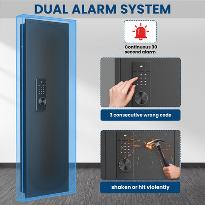 BM-KW-135HD 53.15" Wall Safe Between the Studs, Large Hidden Flush Wall Safe with Dual Alarm System and Mute Function,