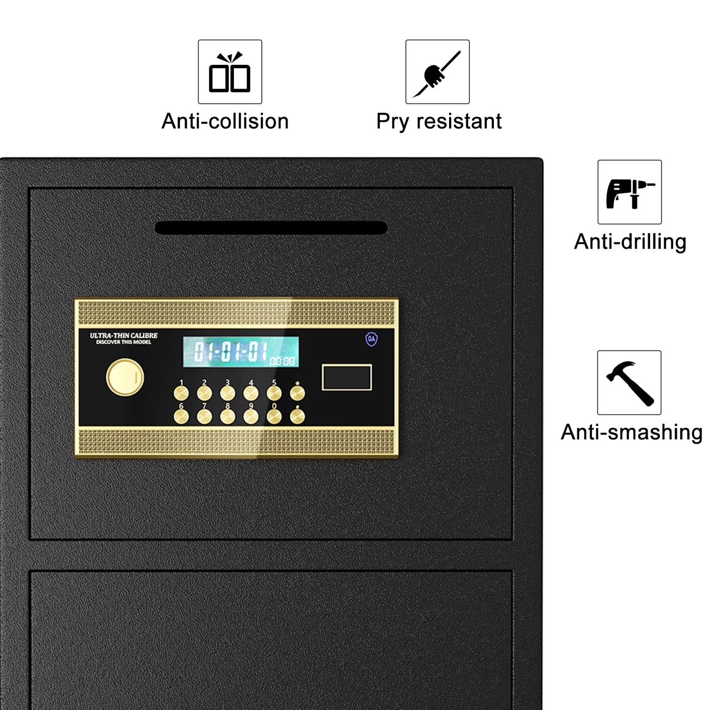 SDI-K3-85D Safe - Double Door Safe Box ,7.0 Cu ft Extra Large Fireproof Safe for Home Documents Storage,Digital Security Safe with Dual Alarm and Hidden Code Function,for Home,Office and Hotel