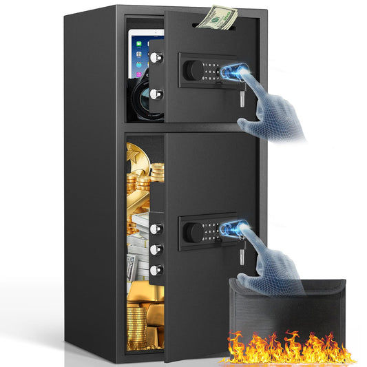 BM-K1-75W Large Biometric Fingerprint Safe,Backlit Keypad Security Document Safe for Home Office Hotel