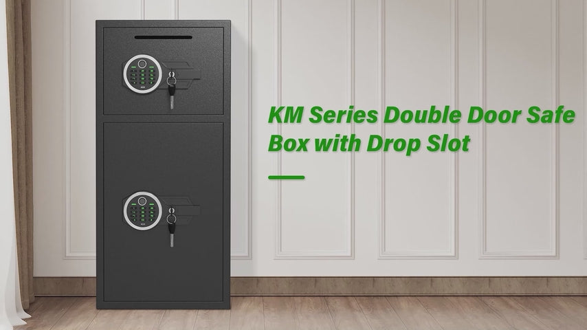 Fingerprint double-door safe with coin slot