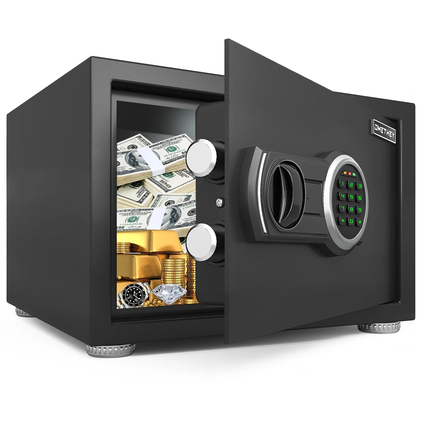1KN-20 0.5 Cub Small Safe Box, Money Safe with Backlit Digital Keypad and Mute Function