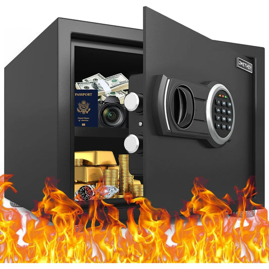 1KN-25 0.8 Cub Small Safe, Home Safe with Backlit Digital Keypad and Mute Function